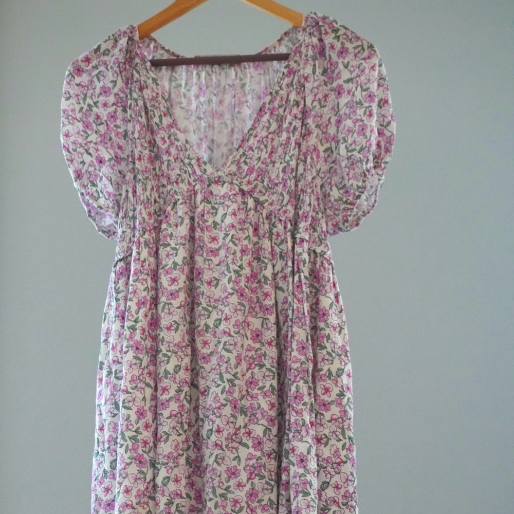 North End Pink Floral Mini Dress - Size Medium